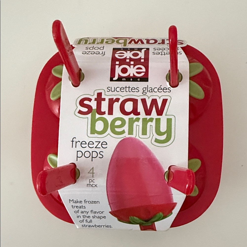 NWT Joie Red Strawberry Freeze Pops Set